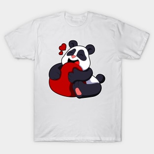 Panda - Love with Heart T-Shirt